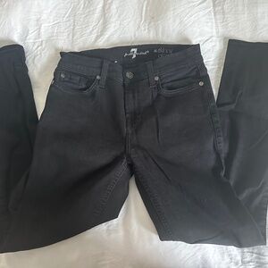 Seven For All Mankind - The Skinny - Crop & Roll Black Jeans in Size 26